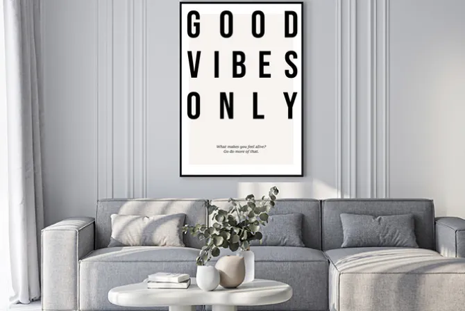 Plakat: Good vibes only typografia