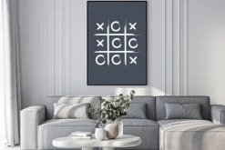 Plakat: Gra w kółko i krzyżyk nowoczesna ilustracja