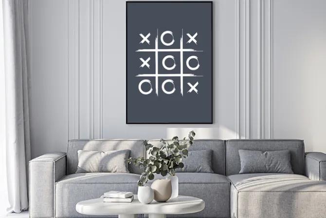 Plakat: Gra w kółko i krzyżyk nowoczesna ilustracja