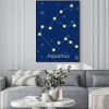 Plakat: Gwiazdozbiór zodiakalny wodnik woda z gwiazd w kosmosie. vector