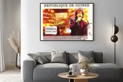 Plakat: Gwinea - około 2007 słynny piosenkarz rockowy mick jagger z zespołu