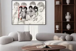 Plakat: Gwinea - około 1996: the beatles - 1960 słynny musical grupą