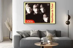 Plakat: Gwinea - około 2003: the beatles - 1980 słynny musical grupa