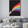 Plakat: Hand holds rainbow in space. lgbt flag. romantic retro poster