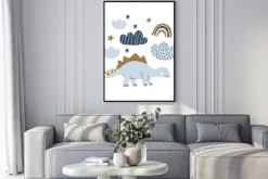 Plakat: Handdrawn dinosaur scandinavian style illustration