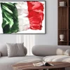 Plakat: Hand-drawn watercolor flag of italy - a realistic , fluttering