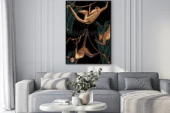 Plakat: Hanging monkeys in the jungle seamless background