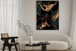 Plakat: Hanging monkeys in the jungle seamless background