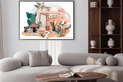 Plakat: Hippie van in boho style, retro decorations for photo shooting