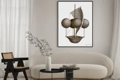 Plakat: Historic flying ship, an aeronautic machine by francesco lana