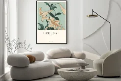 Plakat: Hokusai reprodukcja lilie trąbkowe