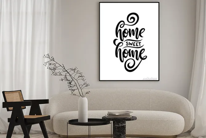 Plakat: Home related poster. vector vintage typography.