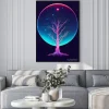 Plakat: Illustration fantasy of neon forest. glowing colorful look like