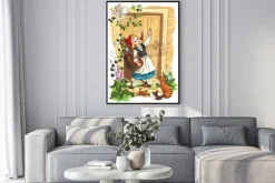 Plakat: Illustration for the brothers grimm fairy tale little red riding