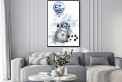 Plakat: Ilustracja ładny kot w stylu rocker, z okrągłymi okularami i