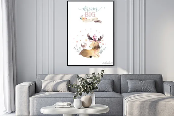 Plakat: Ilustracja boho z łosiem