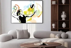 Plakat: Ilustracja do siatkówki gracza gry