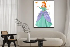 Plakat: Ilustracja księżniczka z motylami