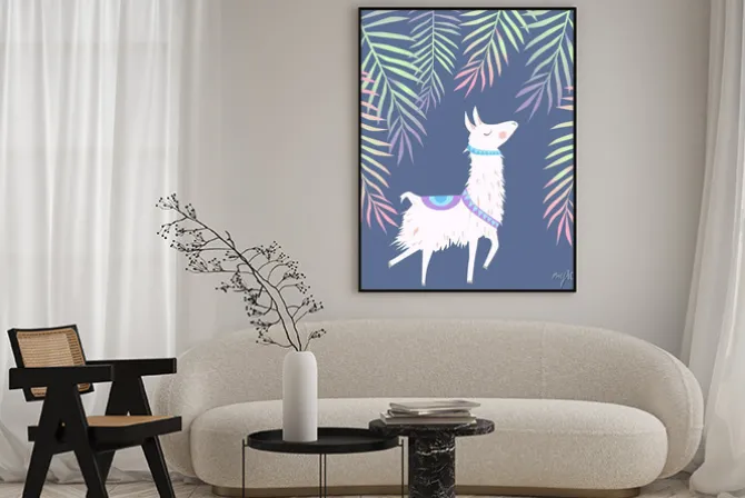 Plakat: Ilustracja lamy