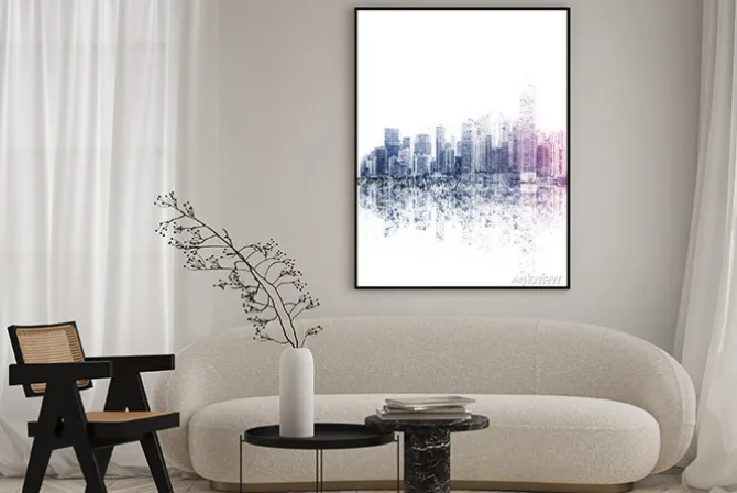 Plakat: Ilustracja panorama miasta