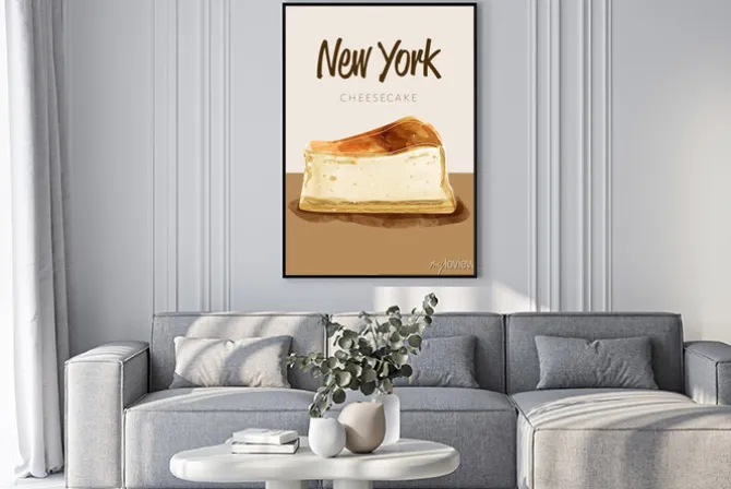 Plakat: Ilustracja sernika nowojorskiego