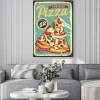 Plakat: Ilustracja vintage z pizzą