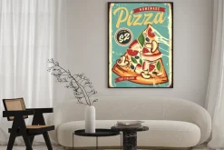 Plakat: Ilustracja vintage z pizzą