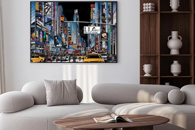 Plakat: Ilustracja wektorowa ulicy w nowym jorku w nocy