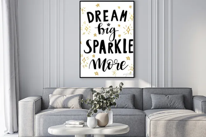 Plakat: Ilustracja wektorowa ręcznie rysowane napis cytat dream big