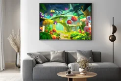 Plakat: Ilustracja: wielkie oczy przybył tego pięknego lasu. u znajomych