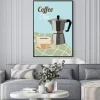 Plakat: Ilustracja z kawą w nowoczesnym stylu