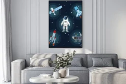 Plakat: Ilustracja z kosmicznymi motywami