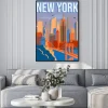 Plakat: Ilustracja z panoramą nowego jorku