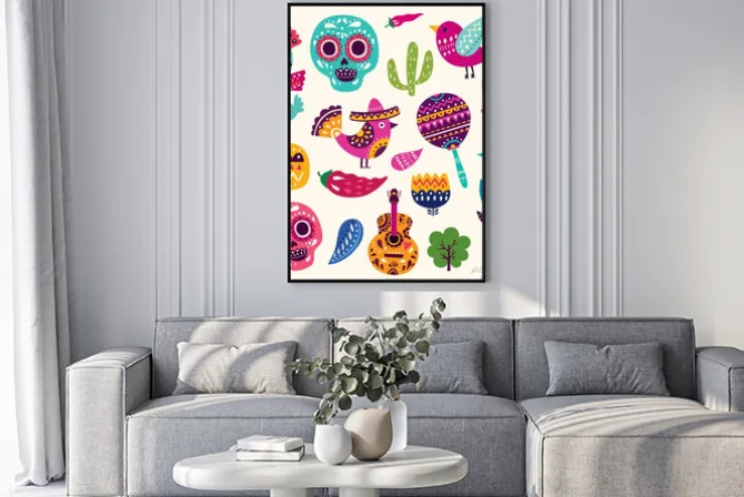 Plakat: Ilustracja z symboli meksyku