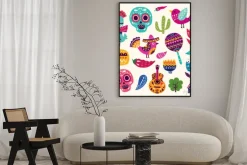 Plakat: Ilustracja z symboli meksyku