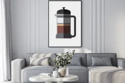 Plakat: Ilustracja zaparzacza do kawy