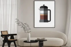 Plakat: Ilustracja zaparzacza do kawy