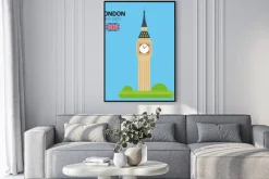 Plakat: Ilustracji wektorowych big ben (londyn, wielka brytania). zabytków