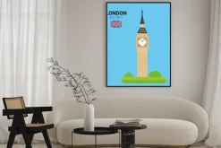 Plakat: Ilustracji wektorowych big ben (londyn, wielka brytania). zabytków