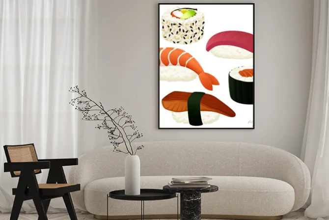 Plakat: Ilustracji wektorowych z różnych sushi.