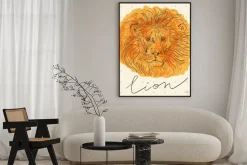 Plakat: Ilustracji wektorowych z głową lwa