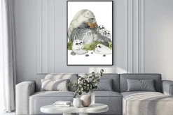 Plakat: Ilustracyjne śliczne futerkowe foki w akwarela stylu. dziadek