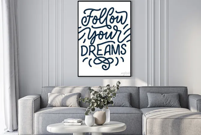 Plakat: Inspirational quote about dream. hand drawn vintage illustration