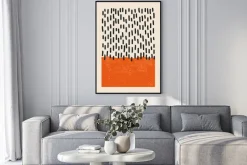 Plakat: Inspirowane bauhausem minimalistyczna kompozycja geometryczna