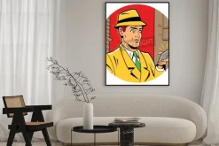 Plakat: Ironiczny satyryczny ilustracja retro klasyczne comics mężczyzna