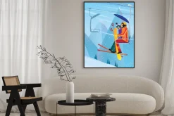 Plakat: Jazda wyciągiem krzesełkowym