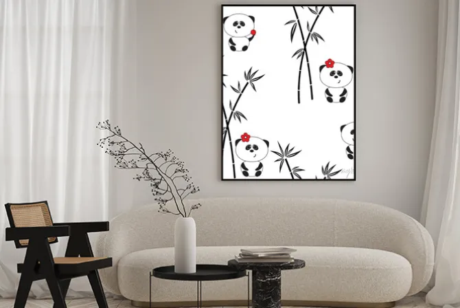 Plakat: Jednolite wzór, ilustracji wektorowych, śmieszne panda