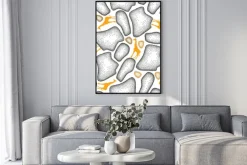 Plakat: Jednolite wzór z kropkami żyrafa skóry w kolorze czarnym i sylwetki