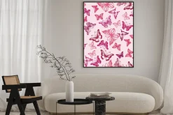 Plakat: Jednolite wzór z sylwetką motyli