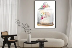 Plakat: Jednorożec pod szklanym kloszem